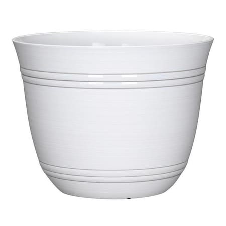 L&G Solutions L&G 11 in. H X 14.5 in. W X 14.5 in. D X 14.5 in. D Polyresin Galileo Planter White PVH0115BWI
